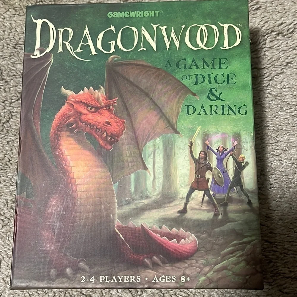 Dragonwood: A Game of Dice & Daring Fantasy Board Game - Gamewright open box